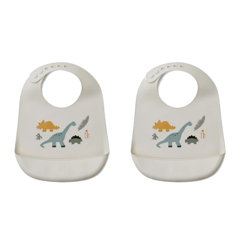 Lot de 2 bavoirs dino mix - Liewood