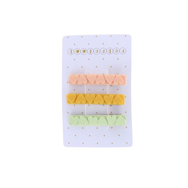 Barrettes 6 mini coeurs x3 - Le petit souk