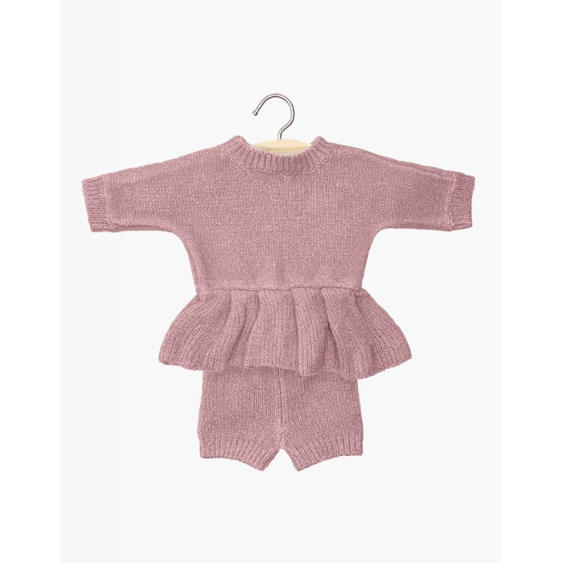 Ensemble felicie tricot rose - Minikane