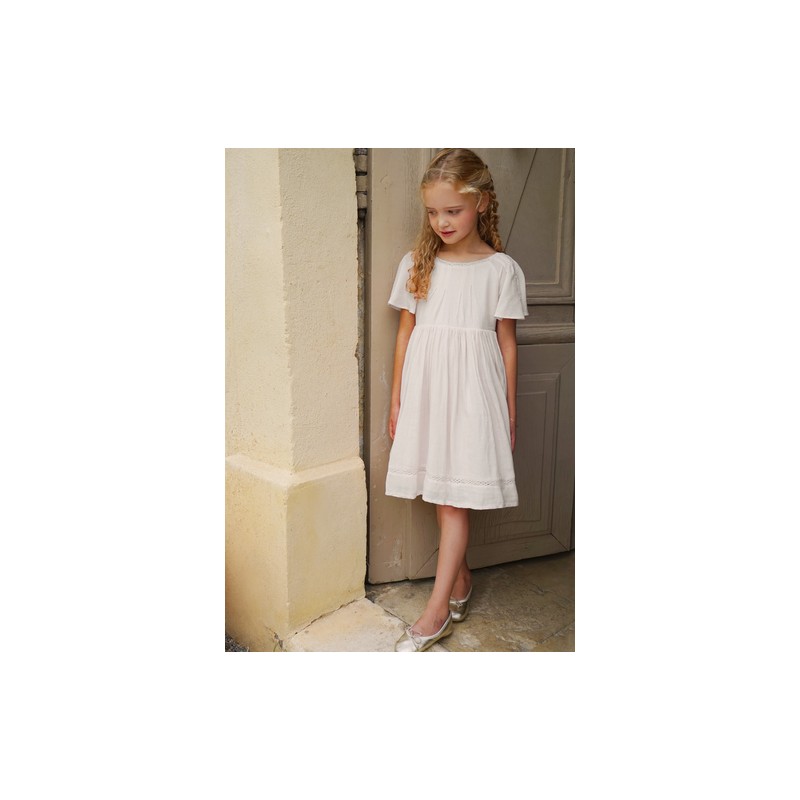 Robe naomi blanc fille - Les petits inclassables