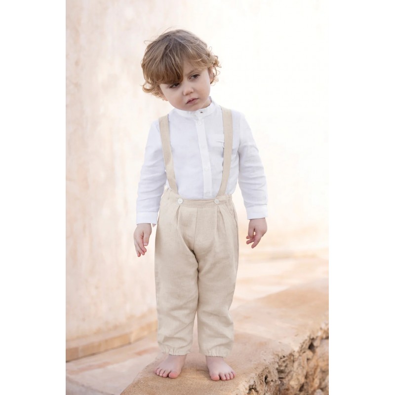 Pantalon salopette beige chine - Tartine et chocolat