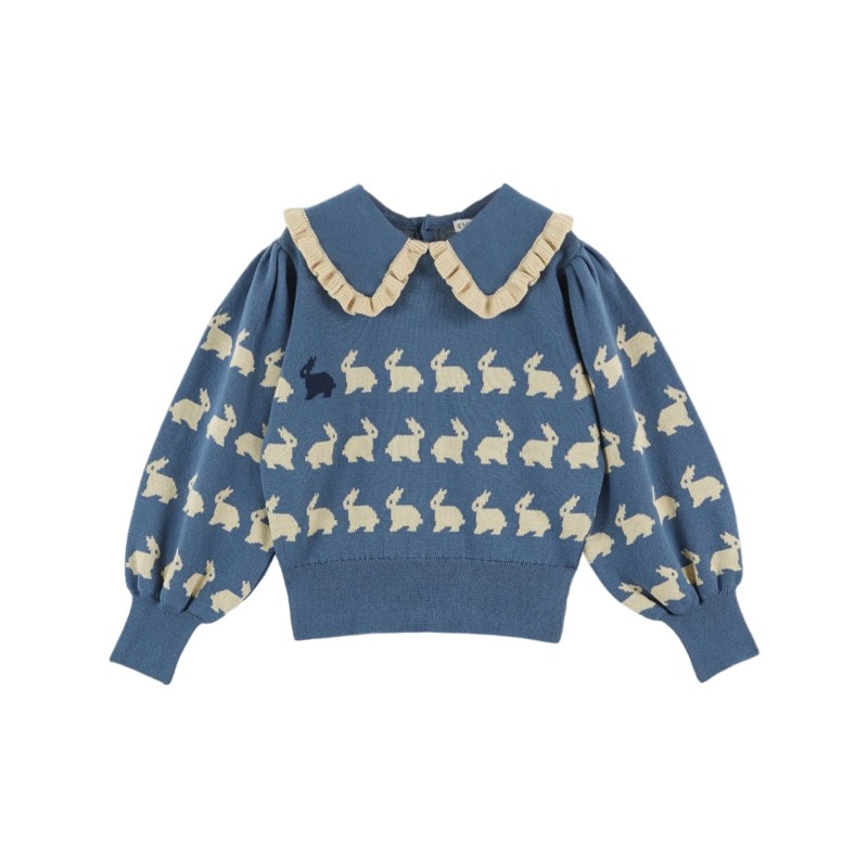 Pullover lapin bleu - Emile et ida