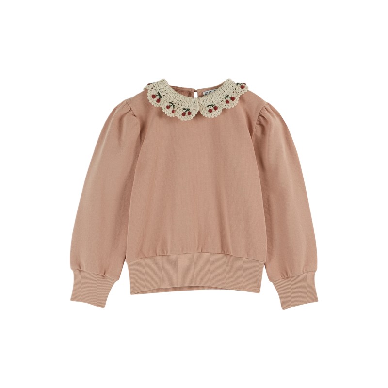 Sweat col brodé blush - Emile et ida