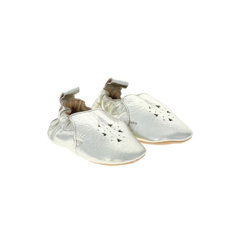 Chausson jolis coeurs dore - Le petit souk