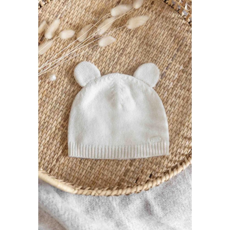 Bonnet ourson laine nacre - Tartine et chocolat