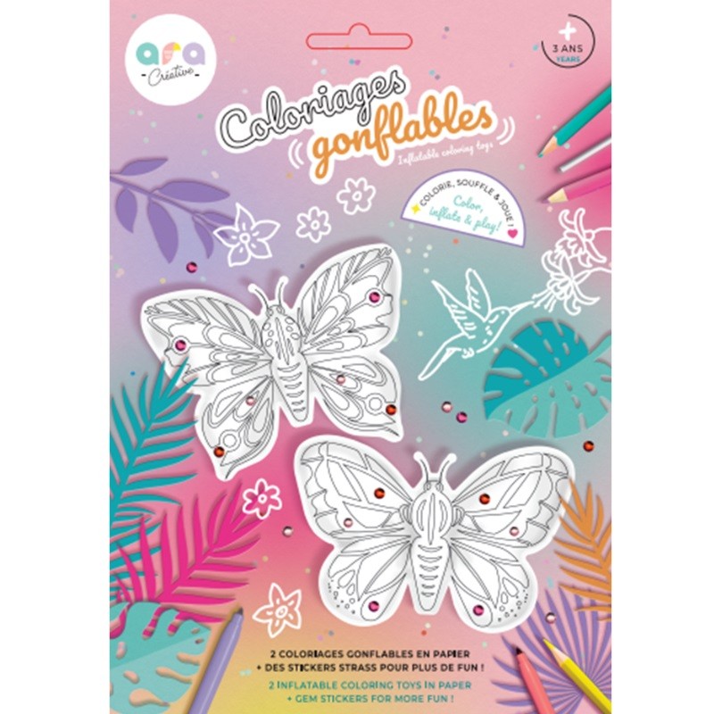 Coloriage papillons strass - Ara creative