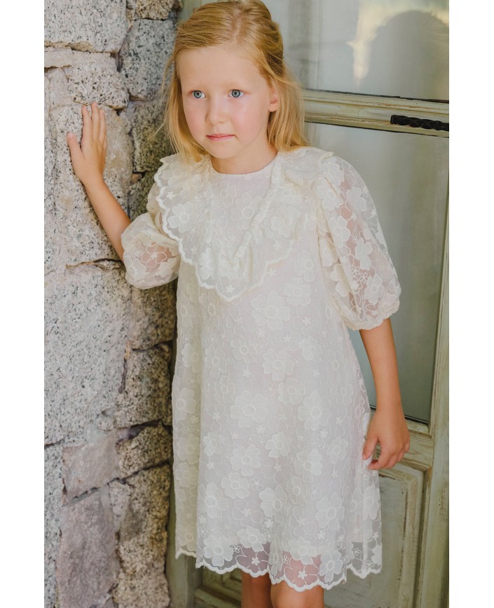 Robe tulle broderie fleurie - Tartine et chocolat