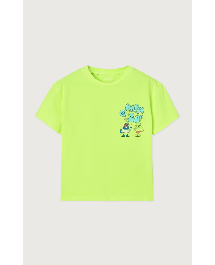 T-shirt fizvalley mimosa fluo - American vintage